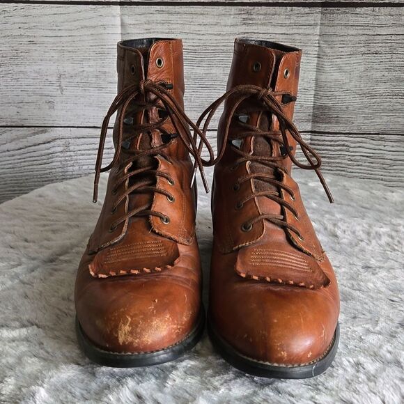 Ariat Brown Leather Ankle Boots, Women's Size 7, Decent Condition - Picture 9 of 13